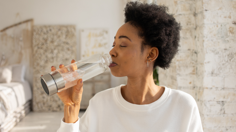 Woman drinking water