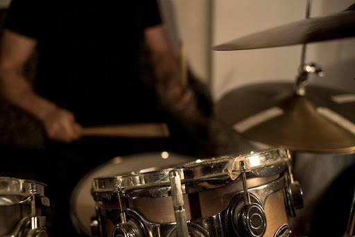 Blurred shot of a drummer playing